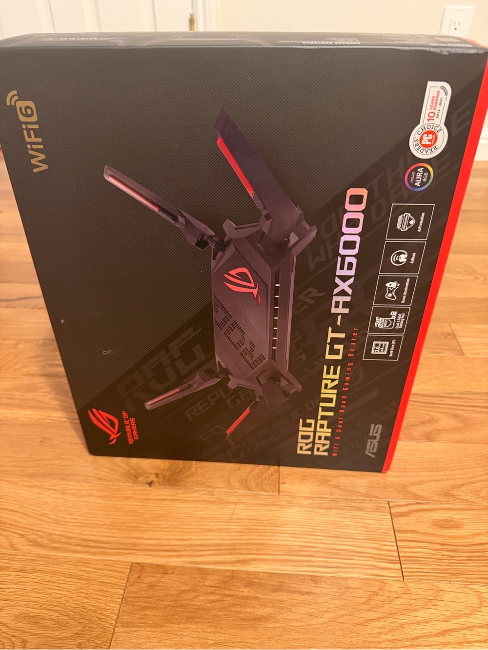 ASUS ROG Rapture GT-AX6000 Gaming Router - Black & Red Accents